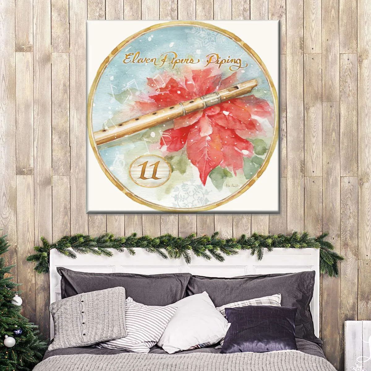 12 Days Of Christmas XI Round Wall Art