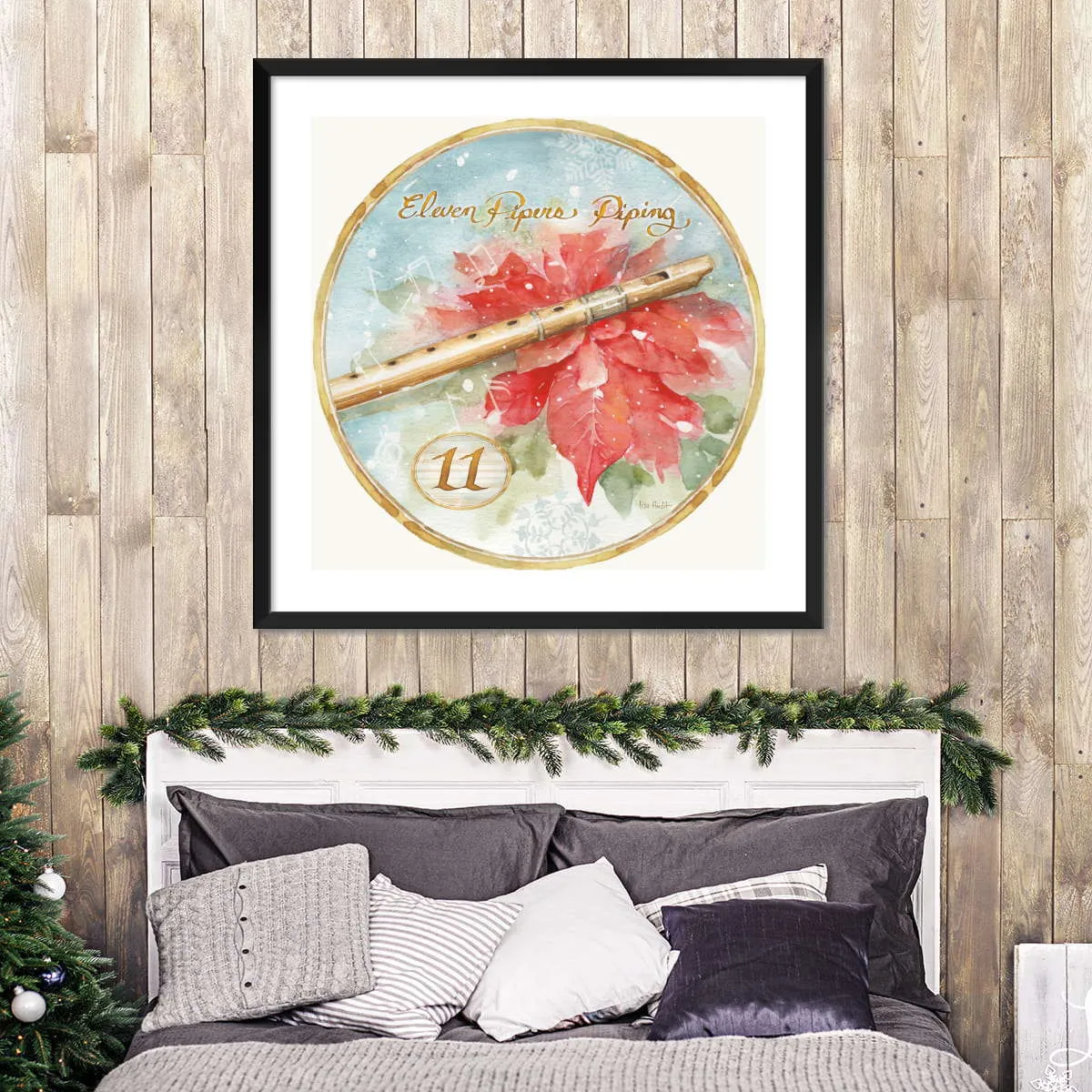 12 Days Of Christmas XI Round Wall Art