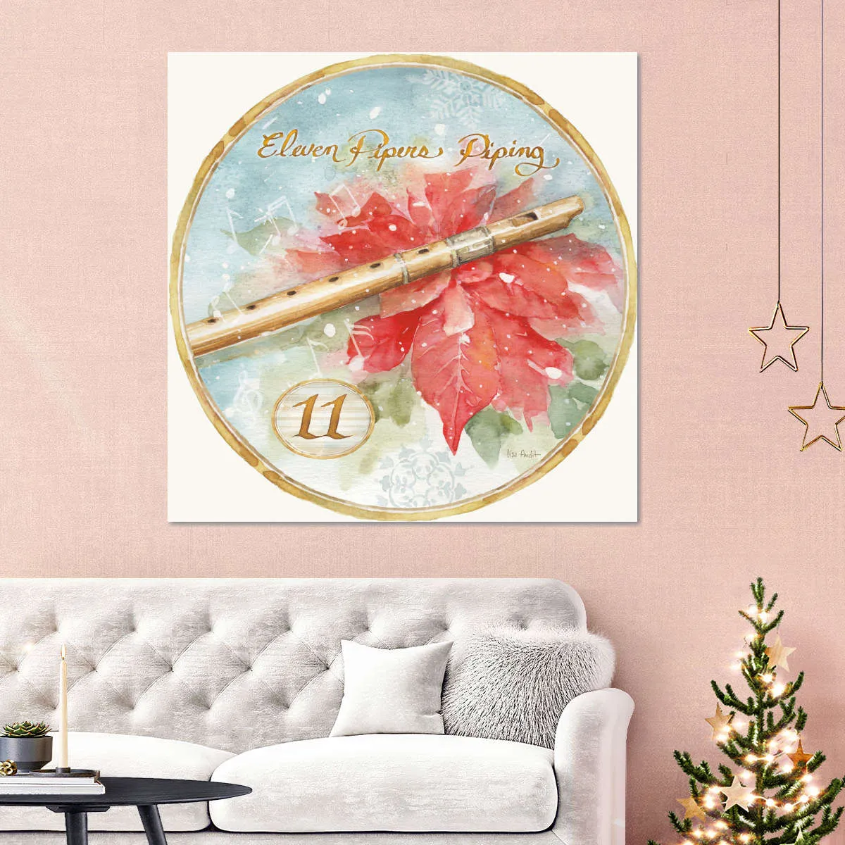 12 Days Of Christmas XI Round Wall Art