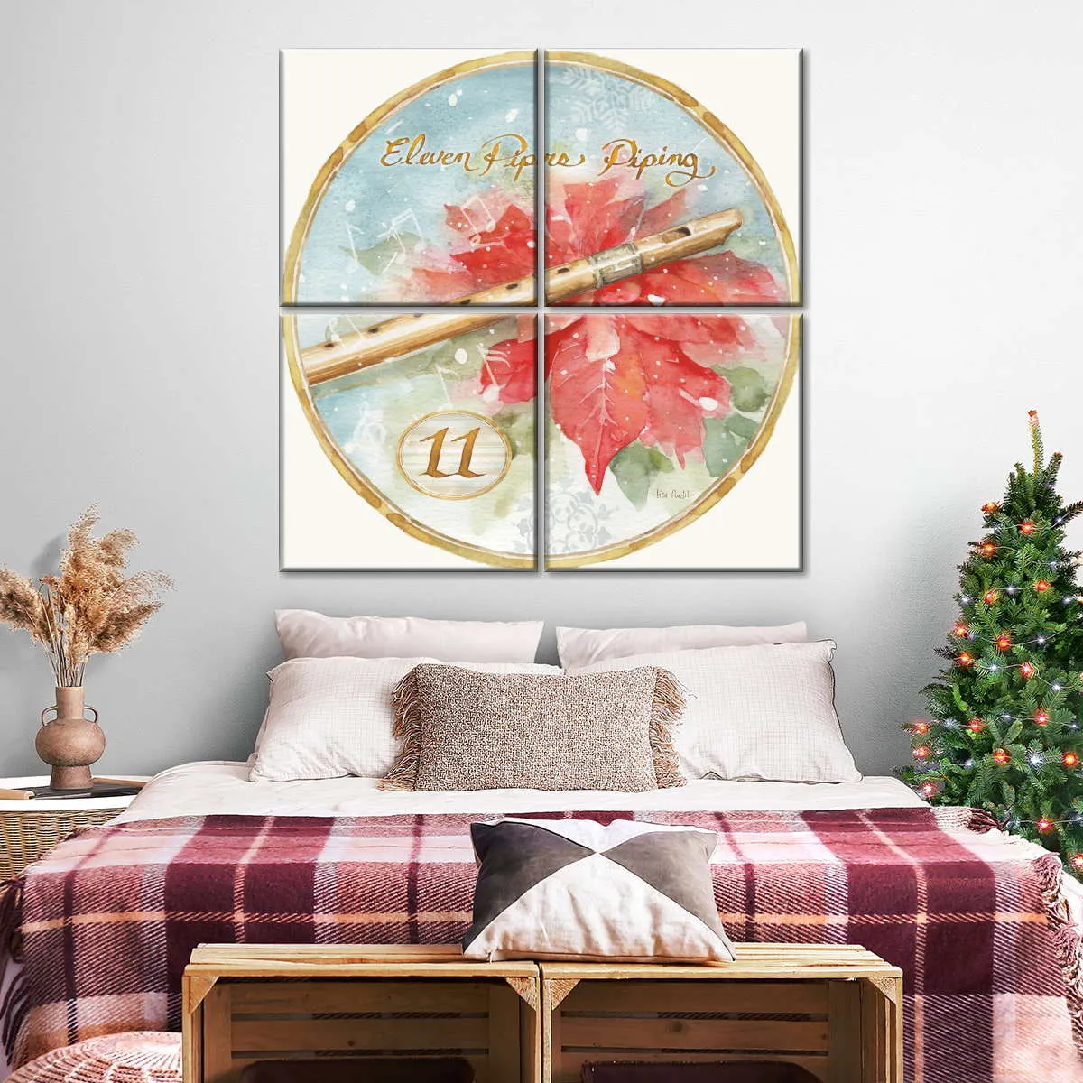 12 Days Of Christmas XI Round Wall Art