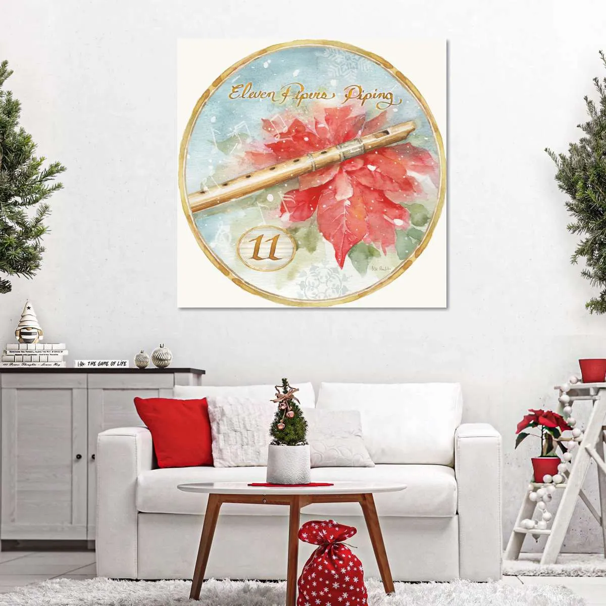 12 Days Of Christmas XI Round Wall Art