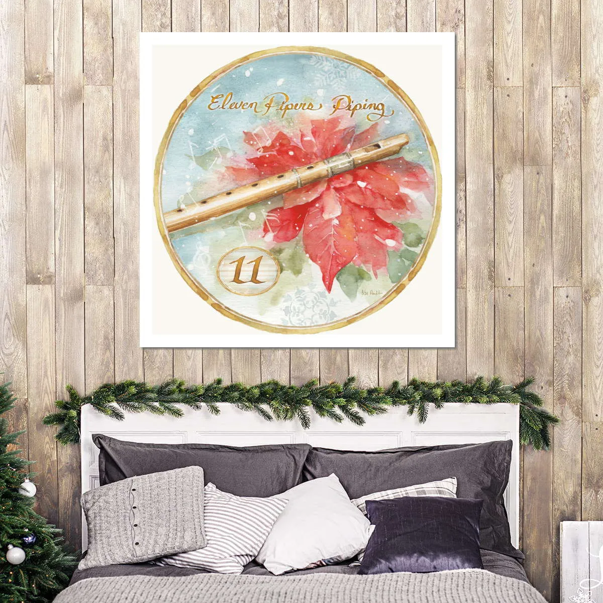 12 Days Of Christmas XI Round Wall Art