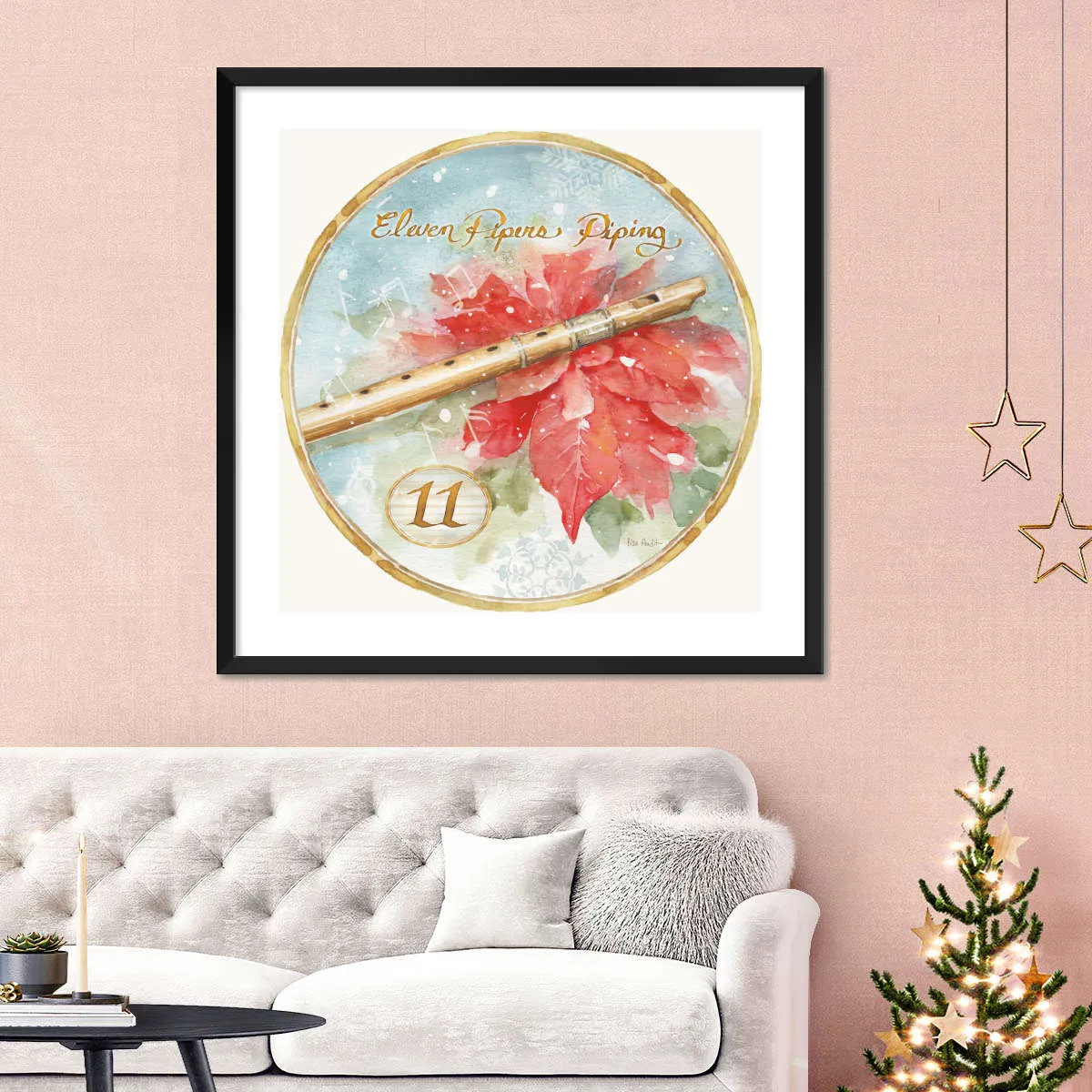 12 Days Of Christmas XI Round Wall Art