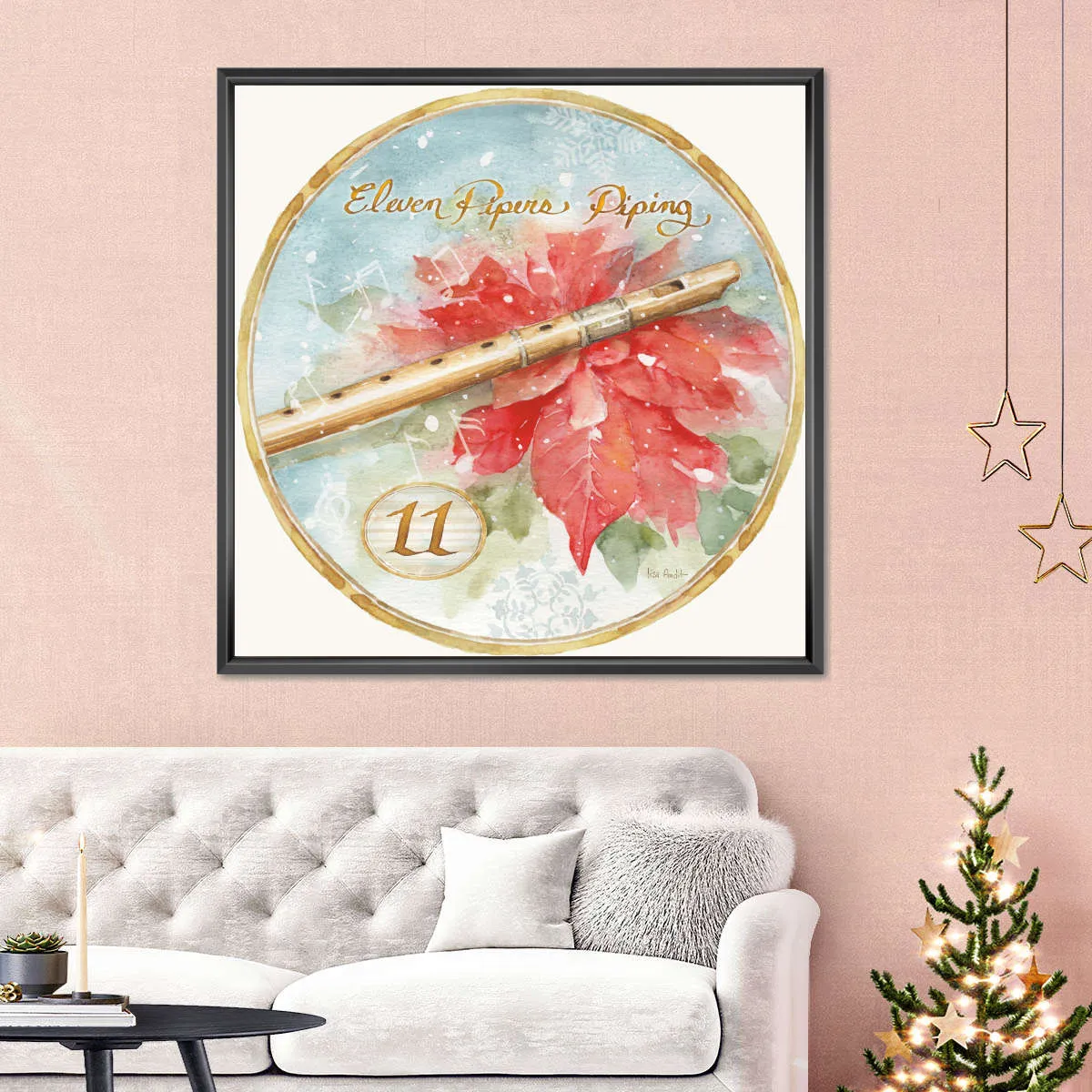 12 Days Of Christmas XI Round Wall Art