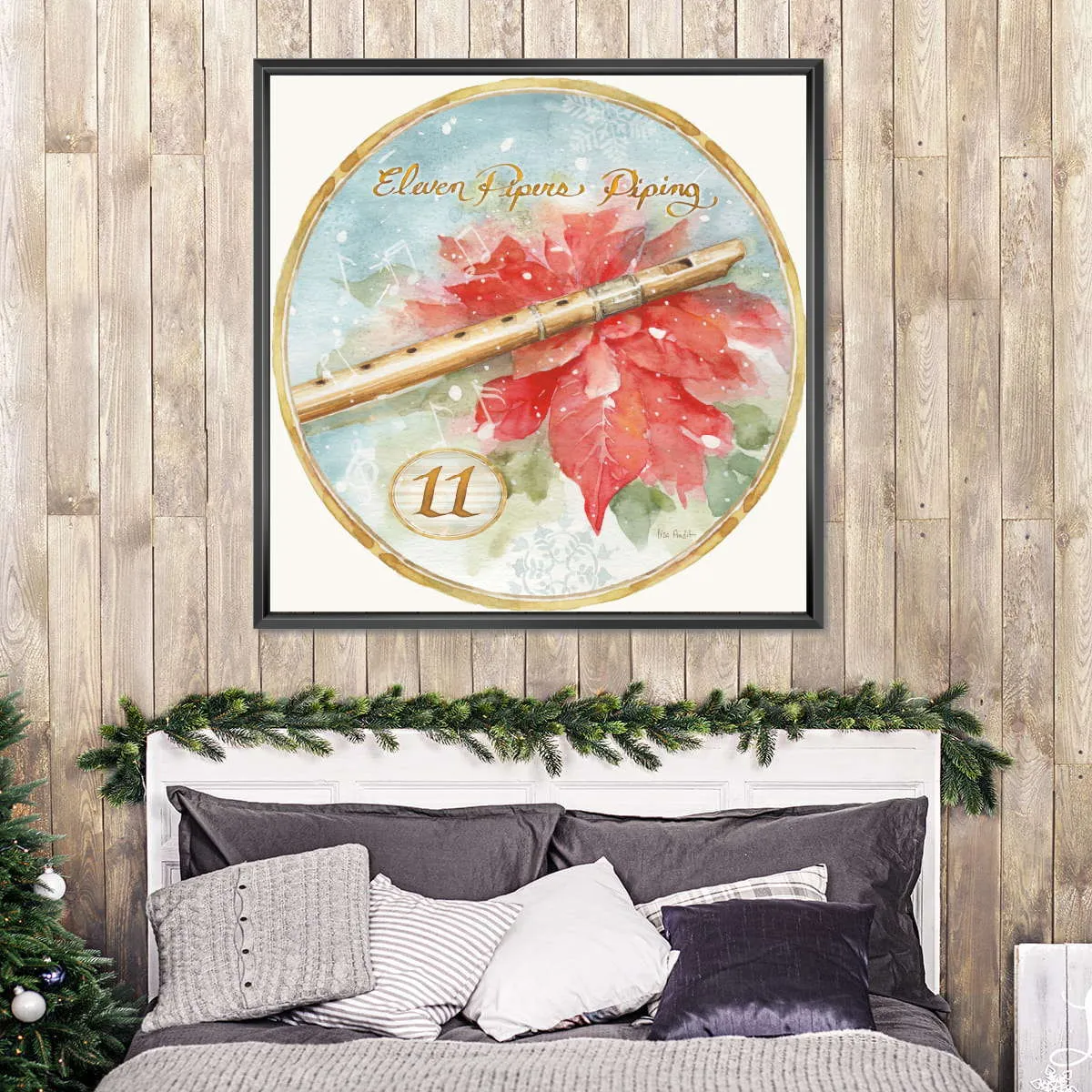 12 Days Of Christmas XI Round Wall Art