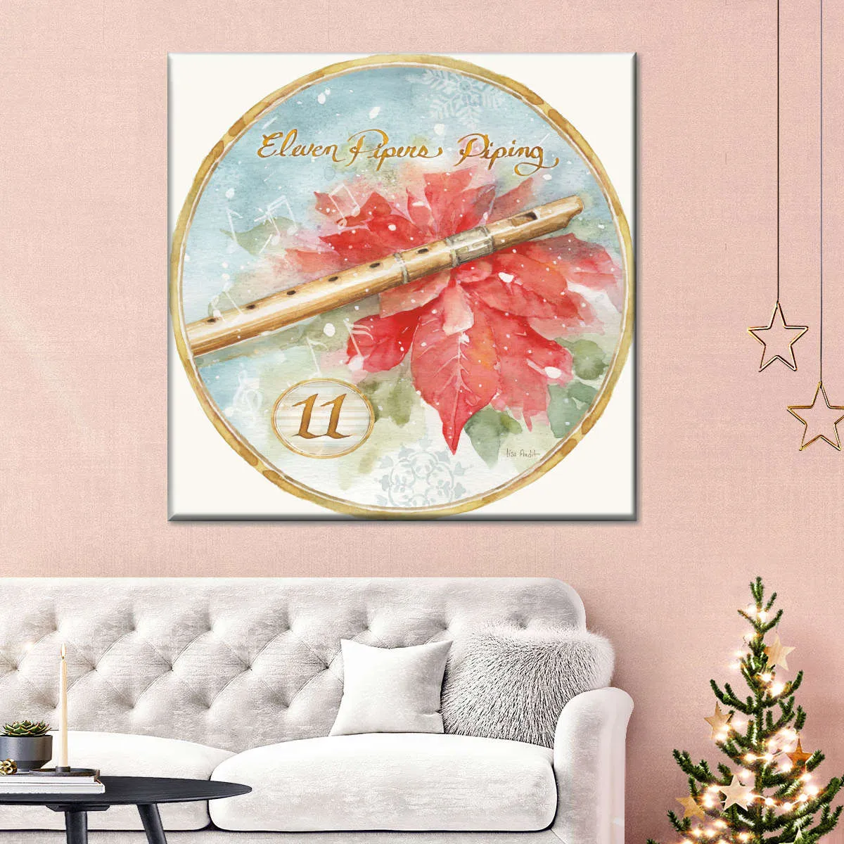 12 Days Of Christmas XI Round Wall Art