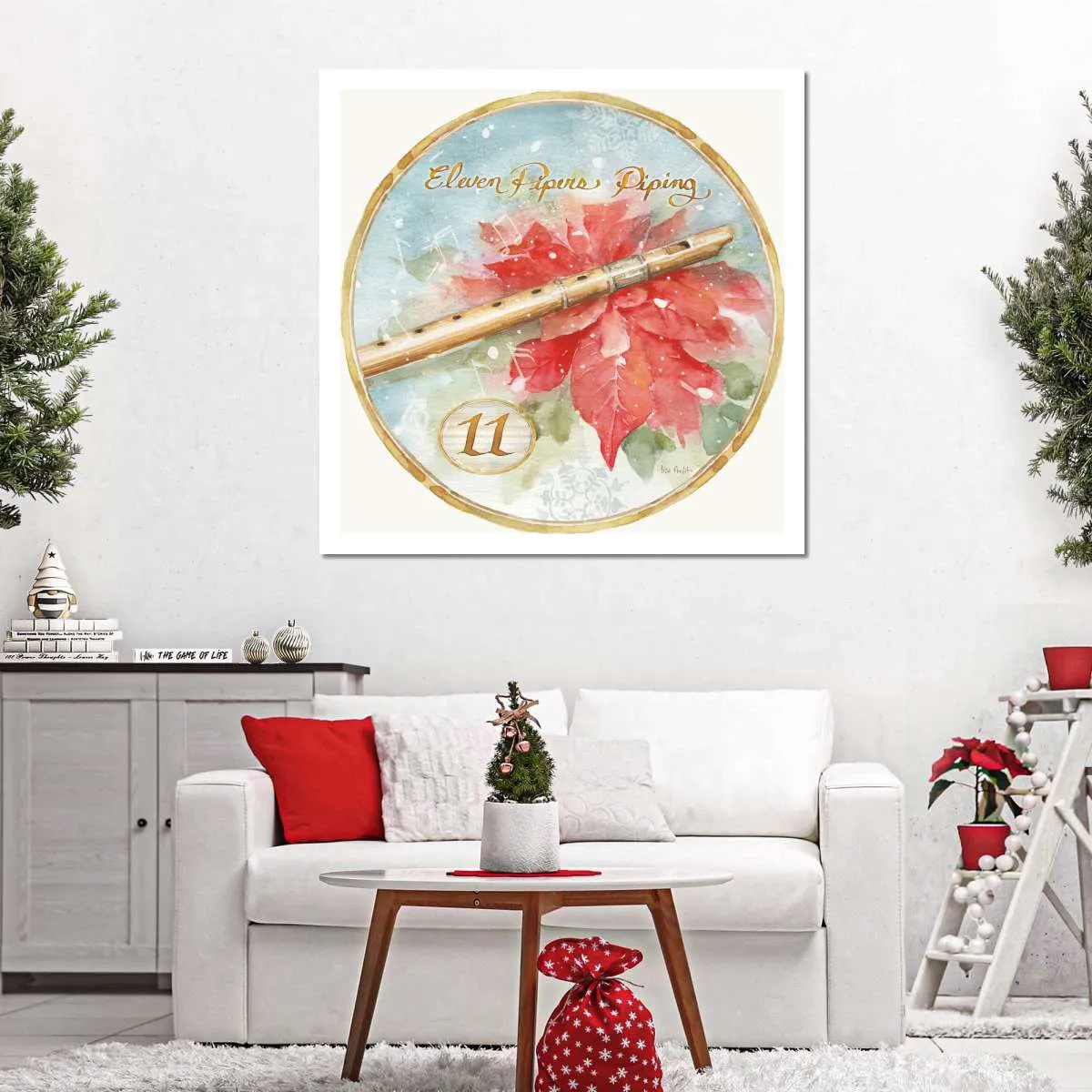 12 Days Of Christmas XI Round Wall Art