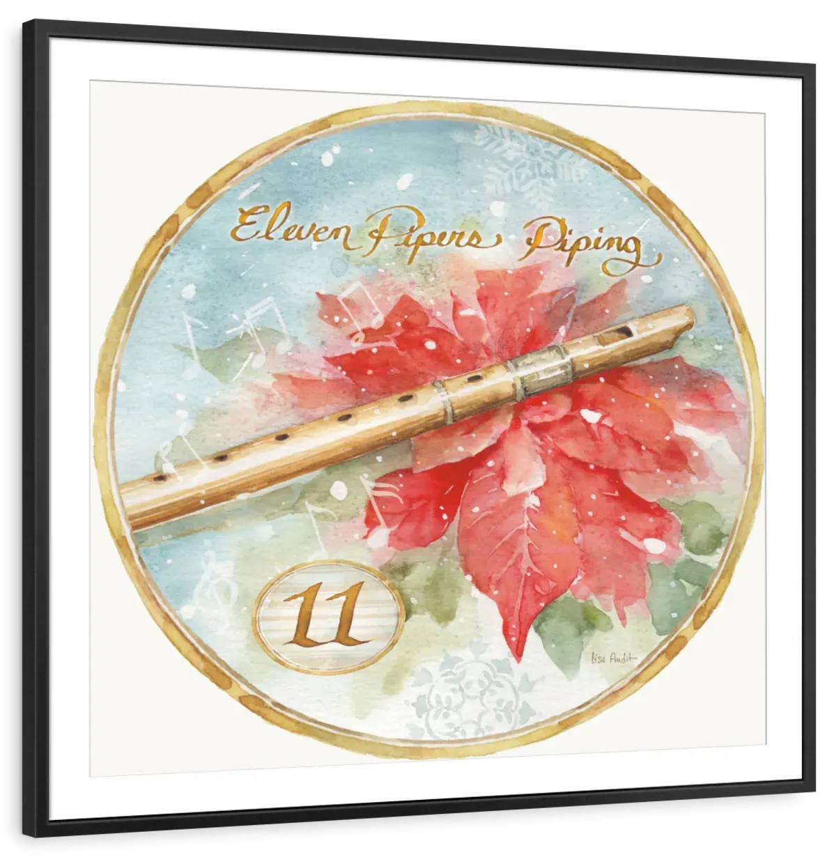 12 Days Of Christmas XI Round Wall Art