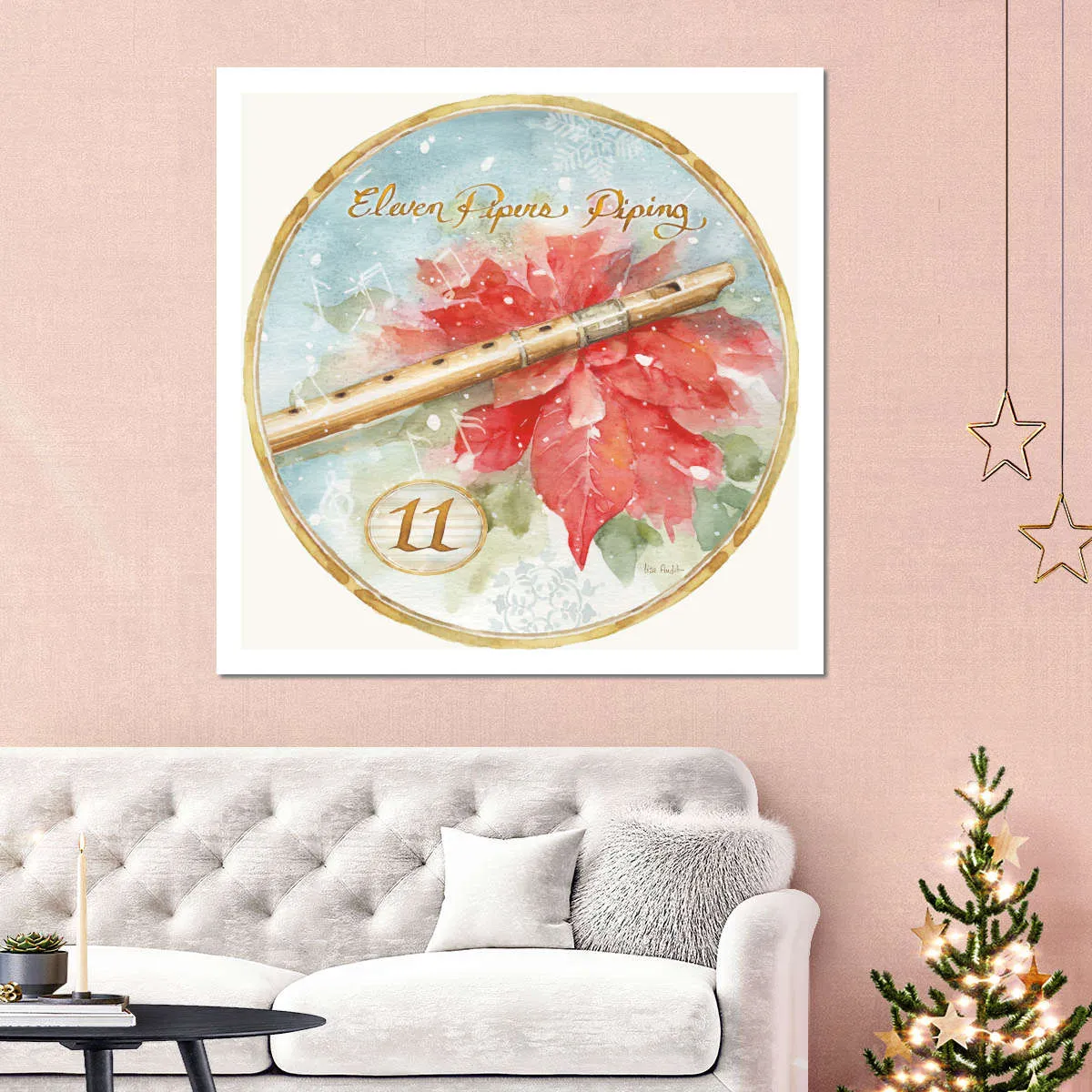 12 Days Of Christmas XI Round Wall Art