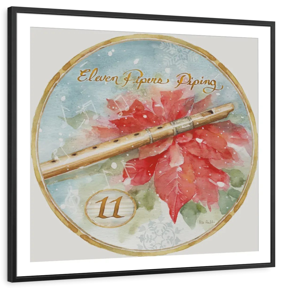 12 Days Of Christmas XI Round Wall Art