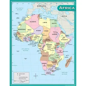 (12 Ea) Africa Map Chart 17 X22