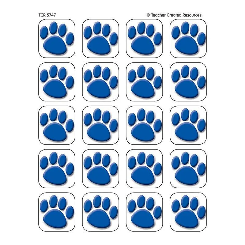 (12 Pk) Blue Paw Prints Stickers