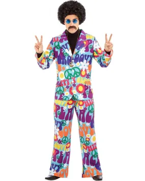 1960s Groovy Hippie Suit Mens Costume