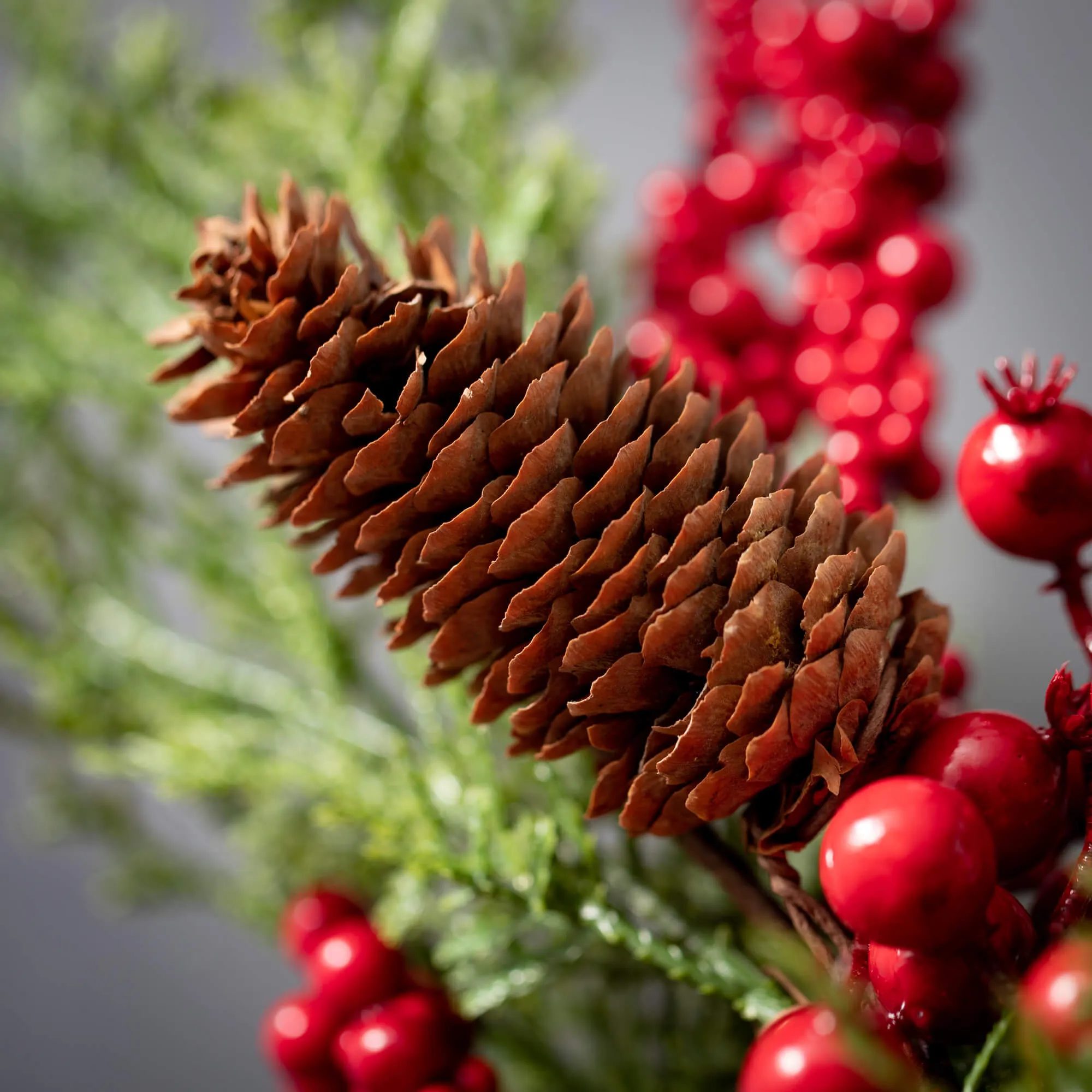 24"H Sullivans Cedar Berry Wreath, Green Winter Wreaths For Front Door