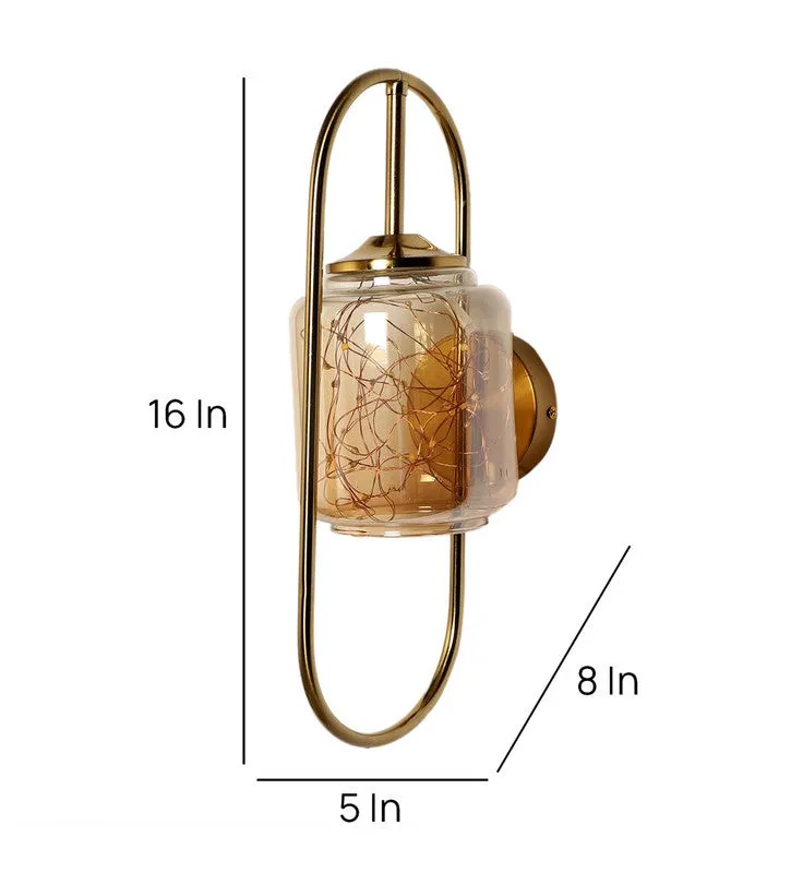 302-1W ELIANTE Glass Wall Light Gold Wall Lamp for Living Room, Bedroom, Dining Room, Kitchen - Inbult Led