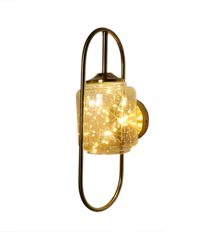 302-1W ELIANTE Glass Wall Light Gold Wall Lamp for Living Room, Bedroom, Dining Room, Kitchen - Inbult Led