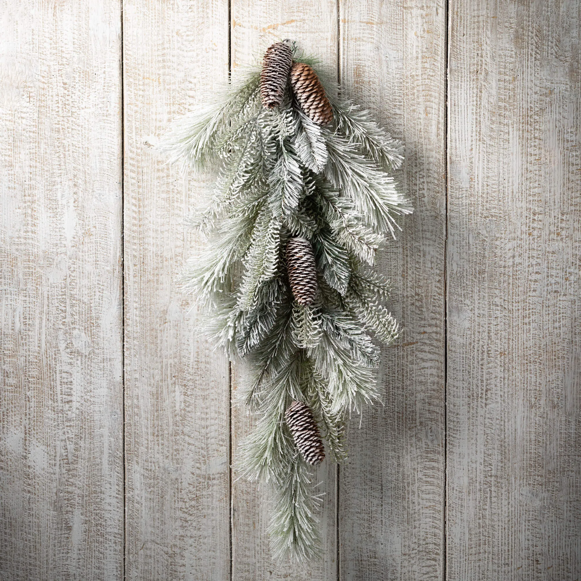 30"H Sullivans Snowy Pinecone Swag, Green