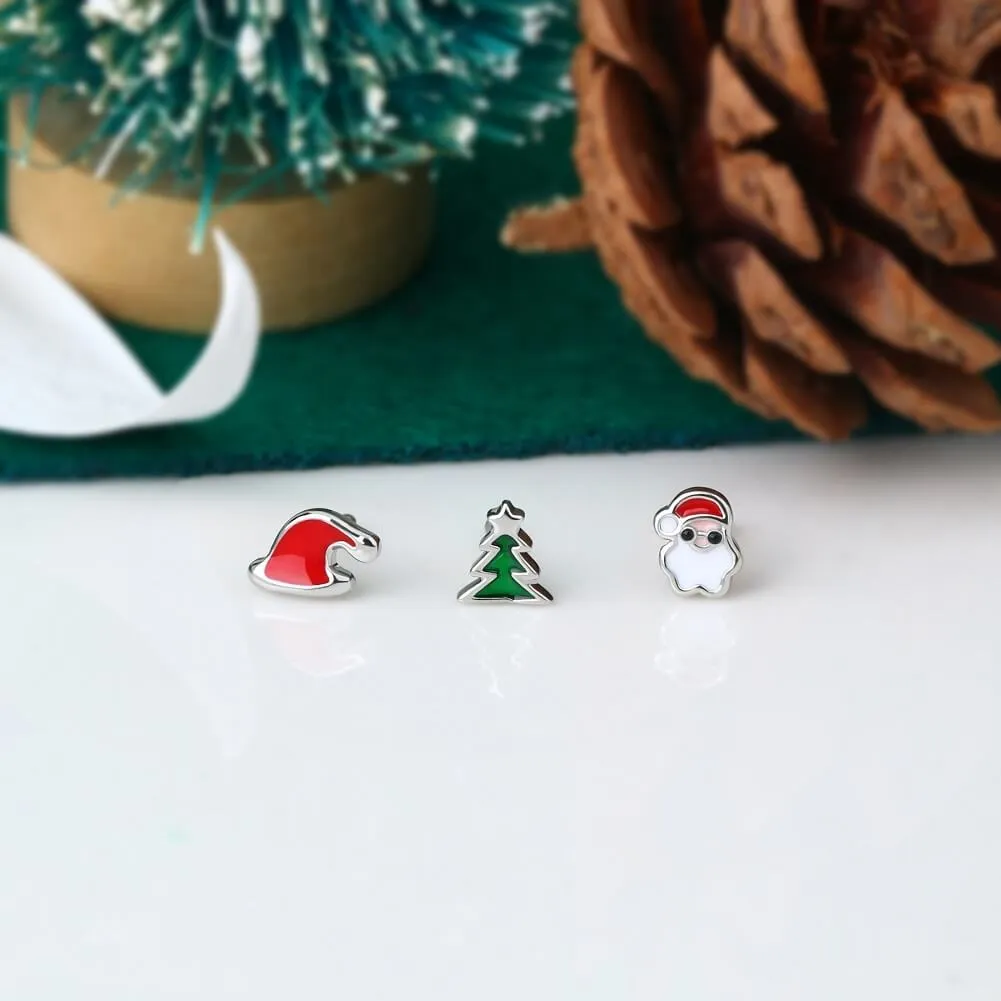 Set of 3 Festive 20G Christmas-themed Nose Studs Piercing Jewelry