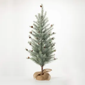 48"H Sullivans Snowy Mini Pinecone Tree, Green