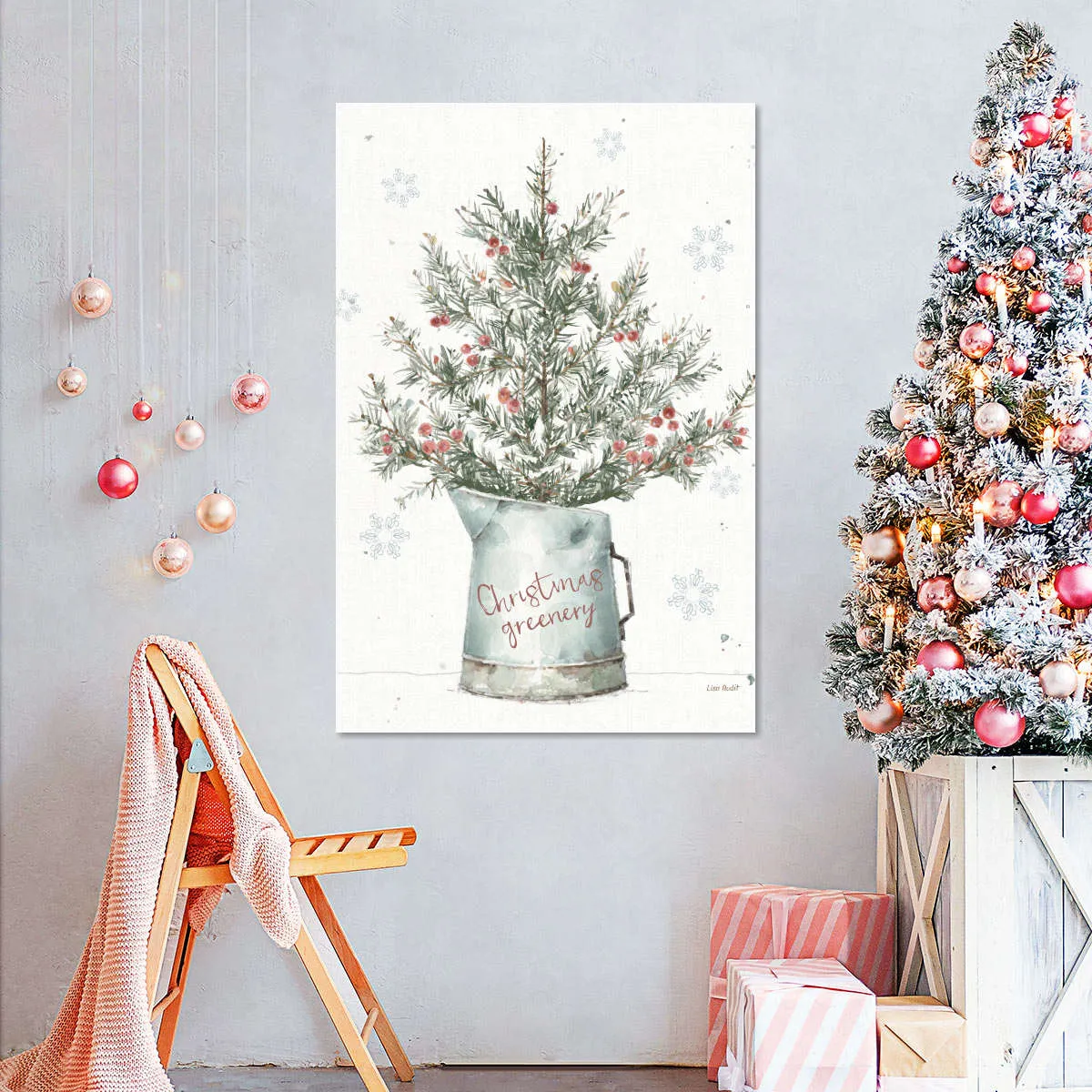 A Christmas Weekend II Greenery Wall Art