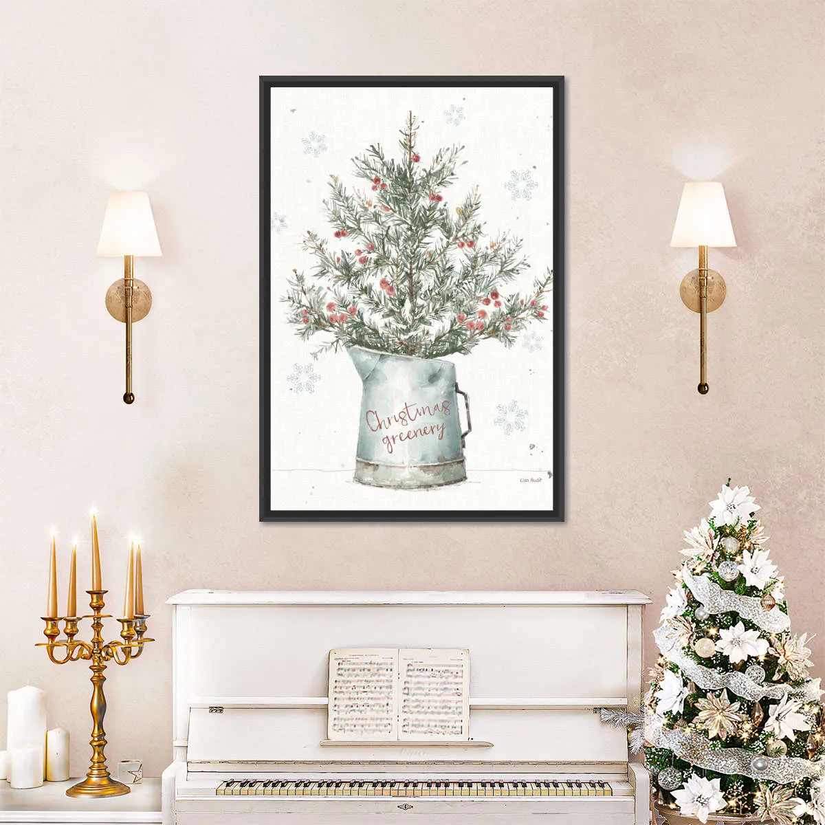 A Christmas Weekend II Greenery Wall Art