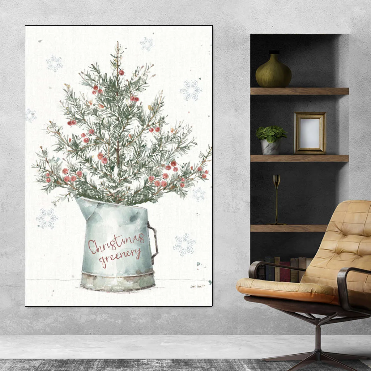 A Christmas Weekend II Greenery Wall Art