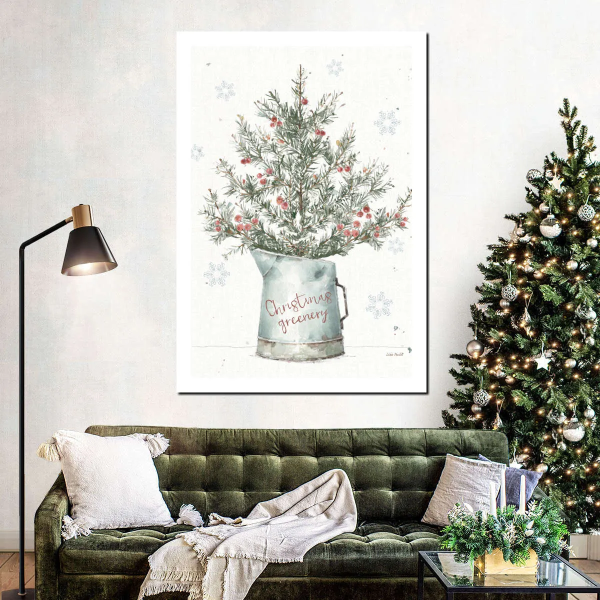 A Christmas Weekend II Greenery Wall Art