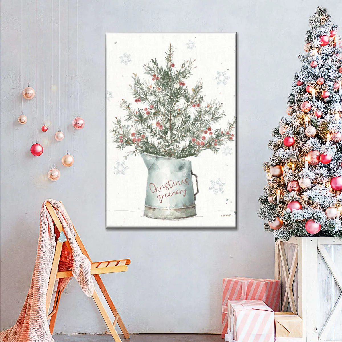 A Christmas Weekend II Greenery Wall Art