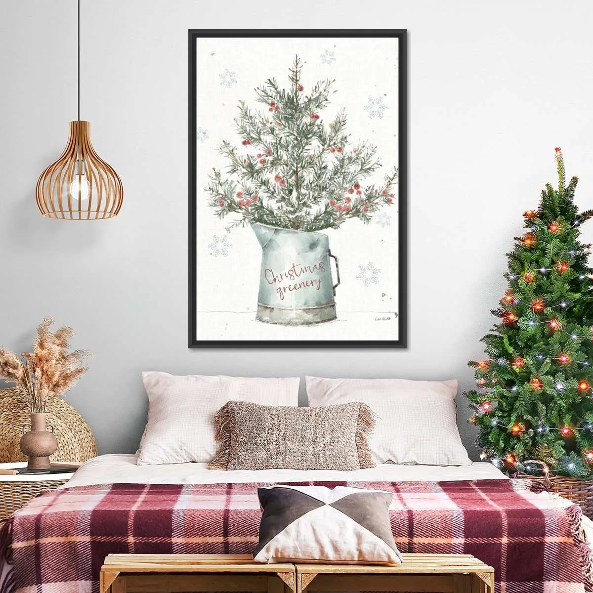 A Christmas Weekend II Greenery Wall Art