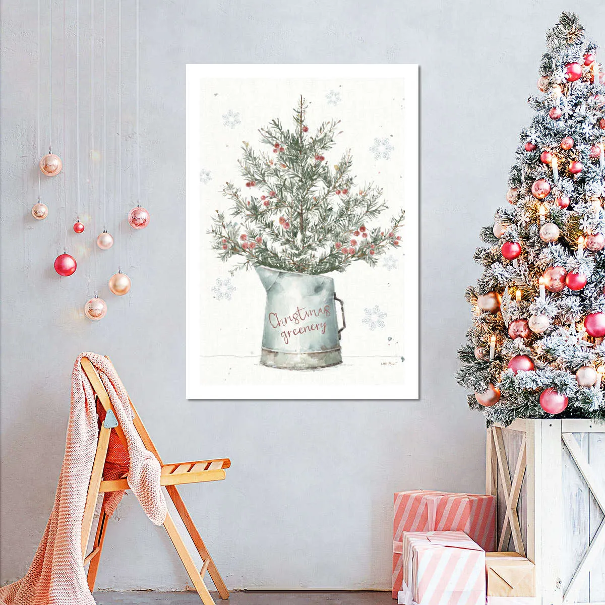 A Christmas Weekend II Greenery Wall Art