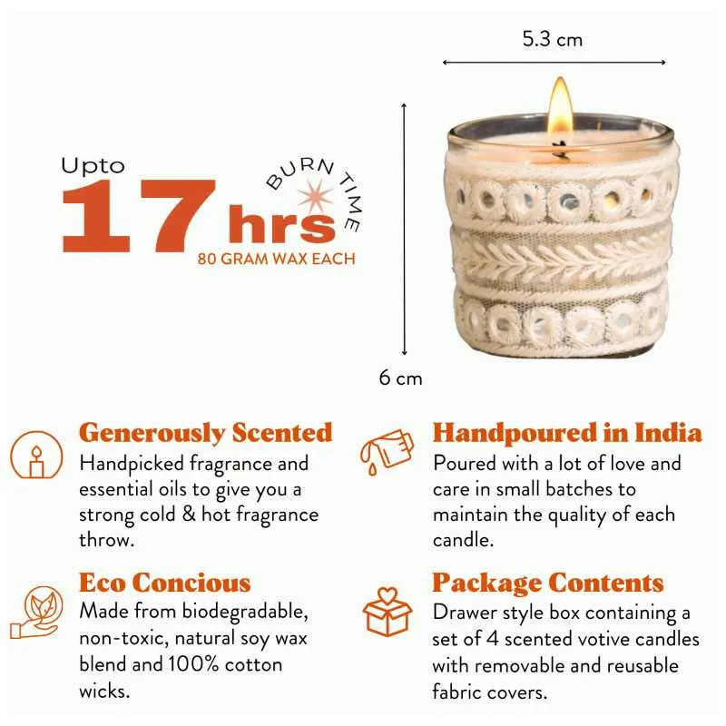 Aayat Scented Votive Candles | Set of 4 |  2 x 2 inches