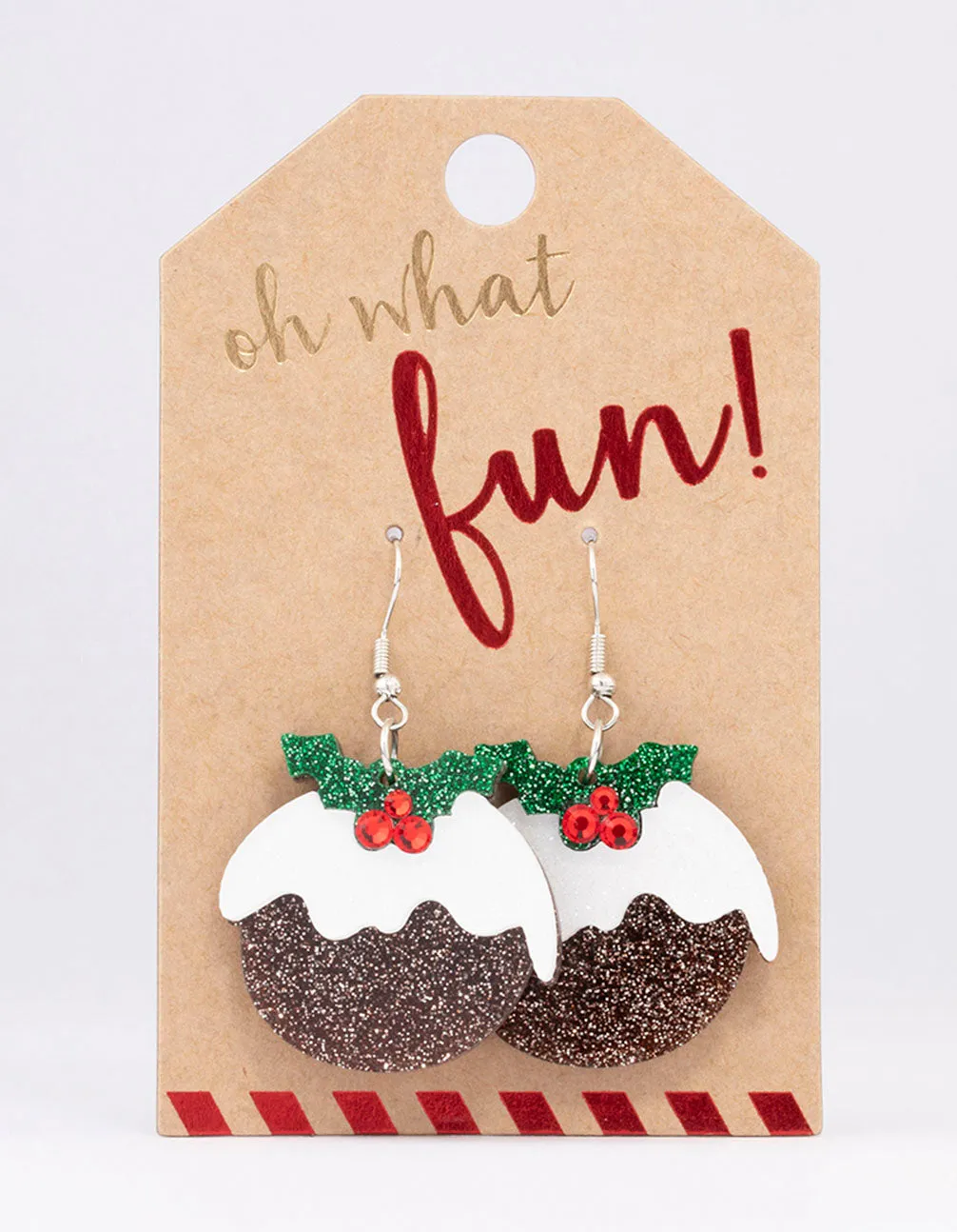 Acrylic Christmas Pudding Drop Earrings