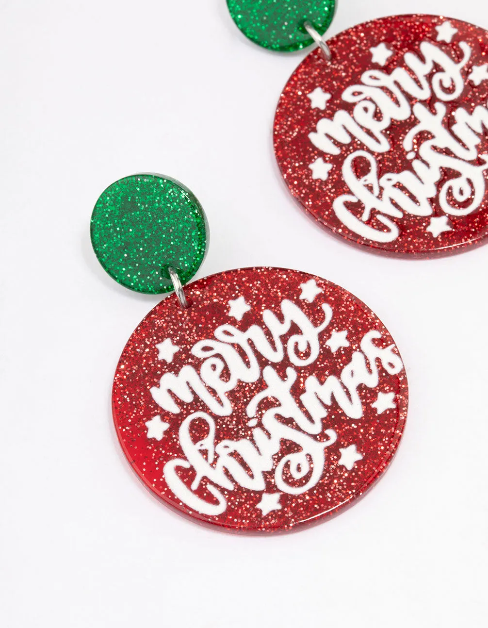 Acrylic Merry Christmas Drop Earrings