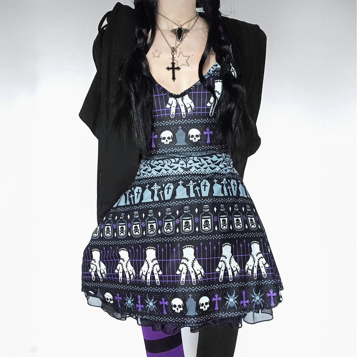 Addams Family Christmas Skater Dress