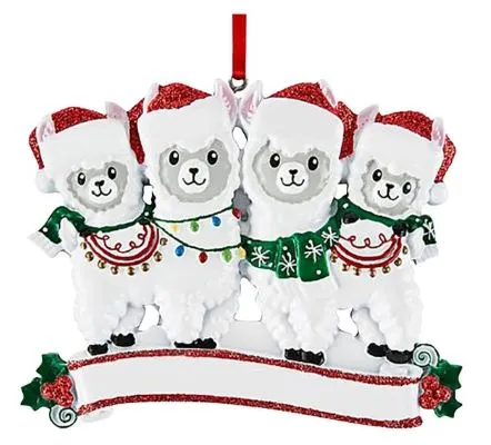 Alpaca Family Christmas Ornament