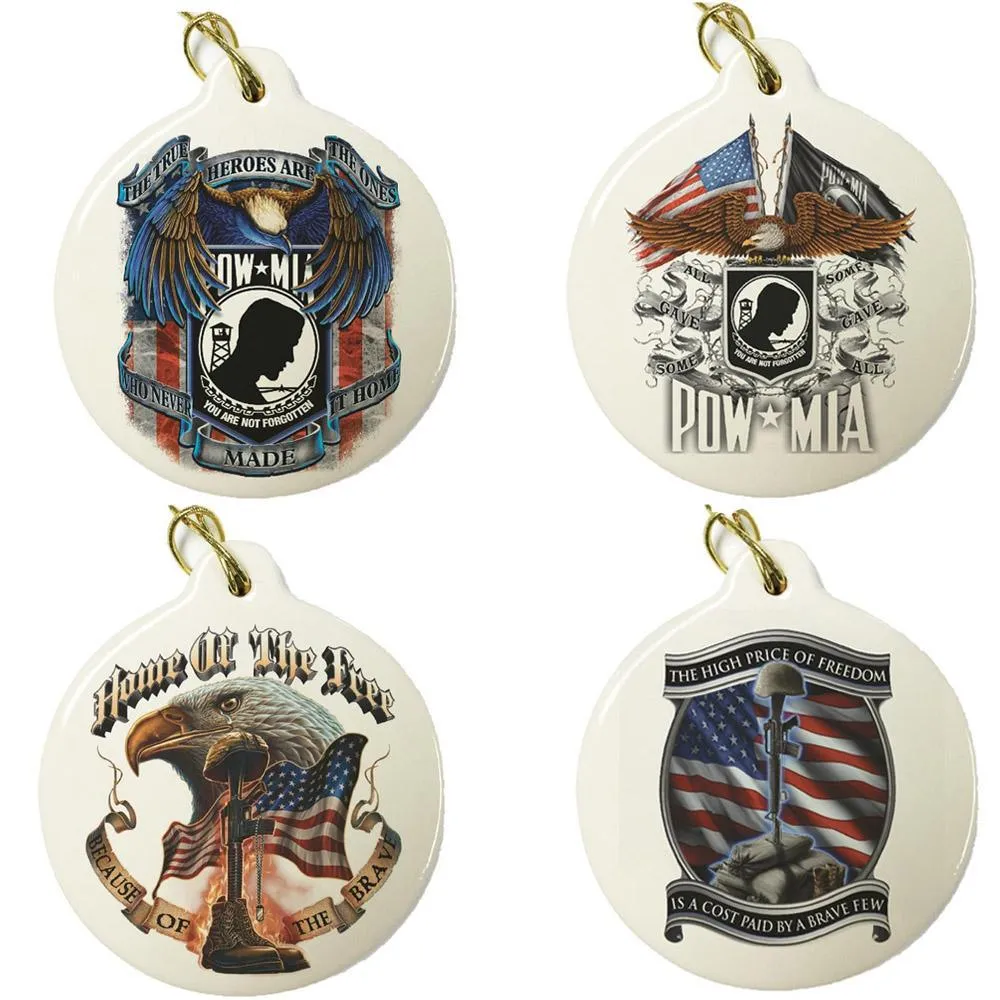 American Patriot Set Of 4 Christmas Ornaments