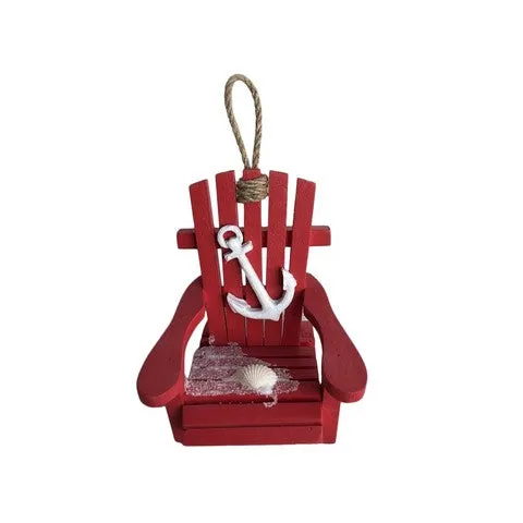 Anchor Beach Chair Ornament in Red