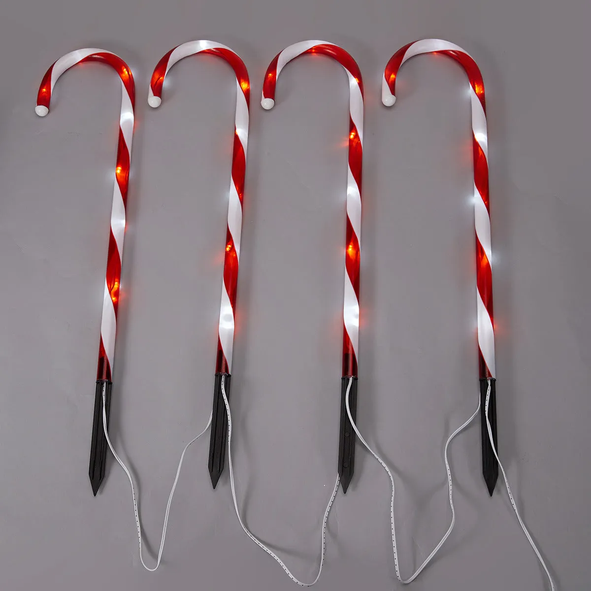 Anko Solar Powered 4 Candy Cane Stake Lights