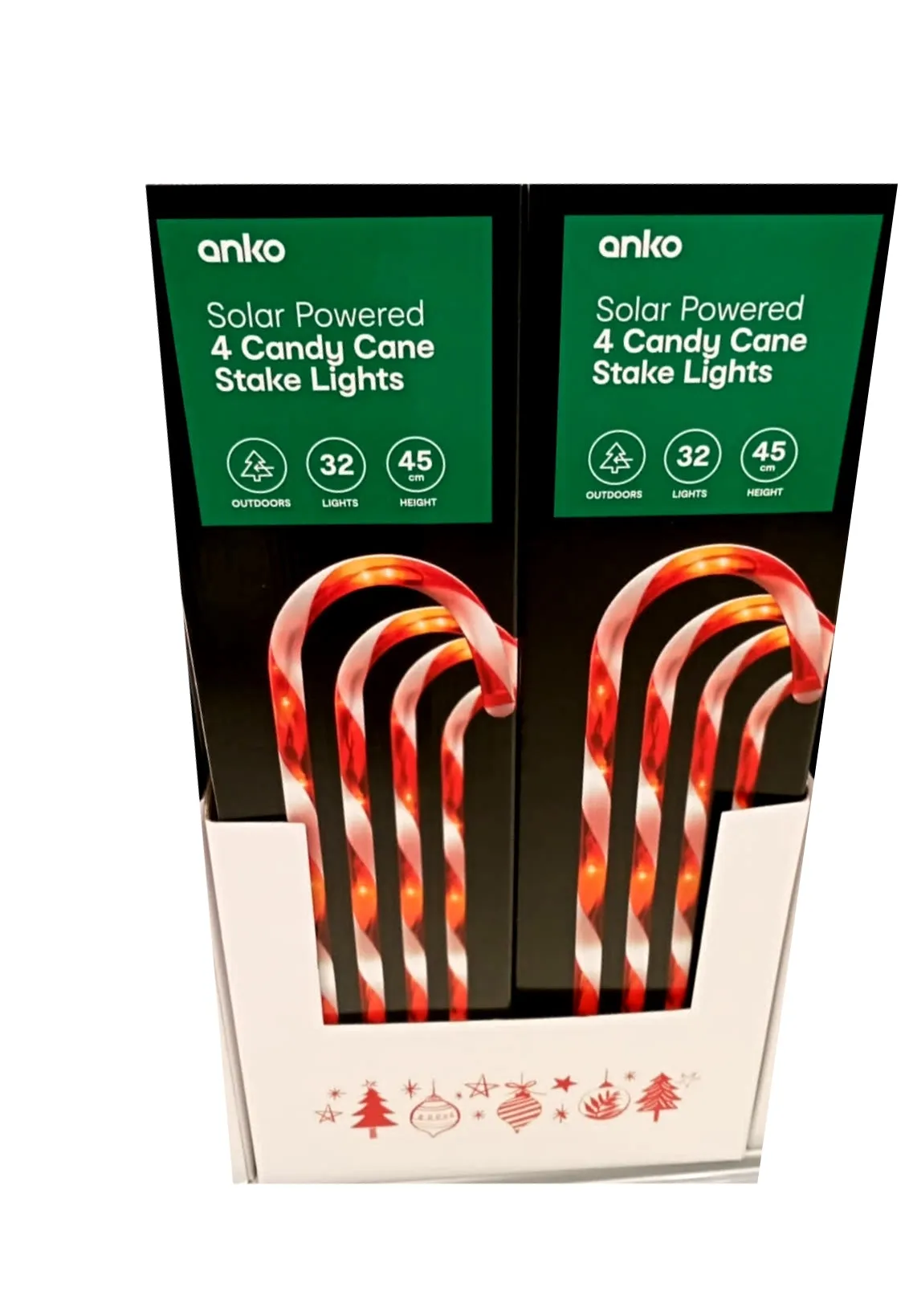 Anko Solar Powered 4 Candy Cane Stake Lights