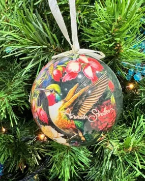 Annah Stretton Xmas Baubles Hummingbird Print