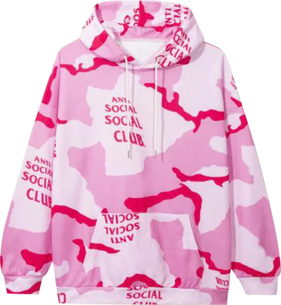 Anti Social Social Club Cotton Candy Hoodie Pink Camo