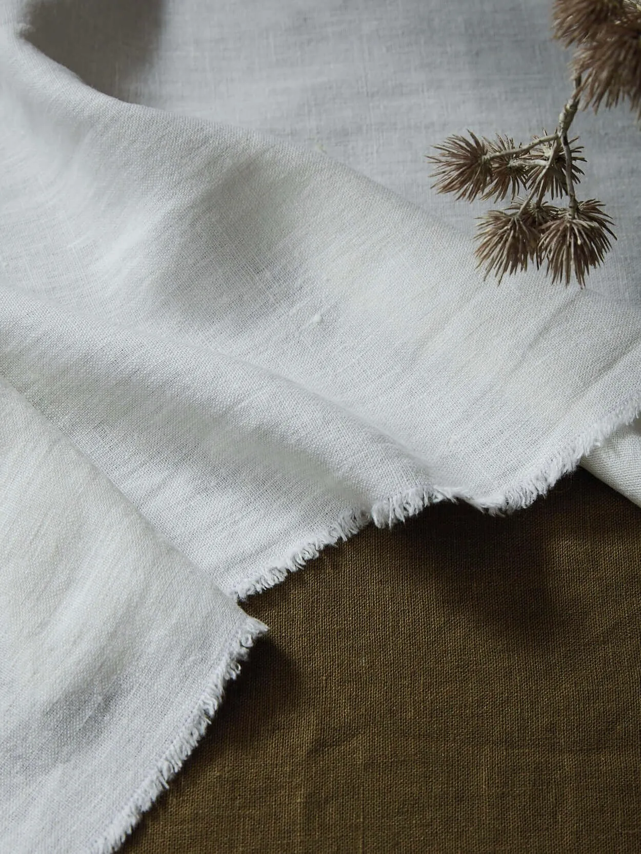 Antique White Linen Table Runner