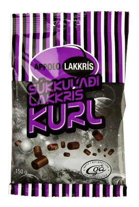 Appolo Liquorice "Kurl" covered with chocolate  (150gr)