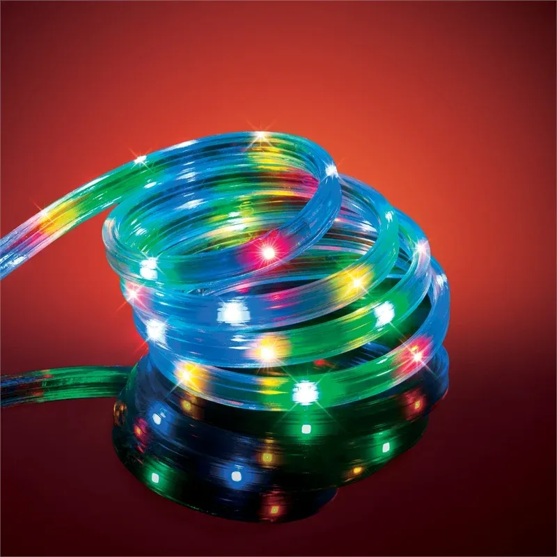 Multi-color 50m LED Rope Light with 8 Functions, Memory Hold, Indoor/Outdoor Reel - Arlec