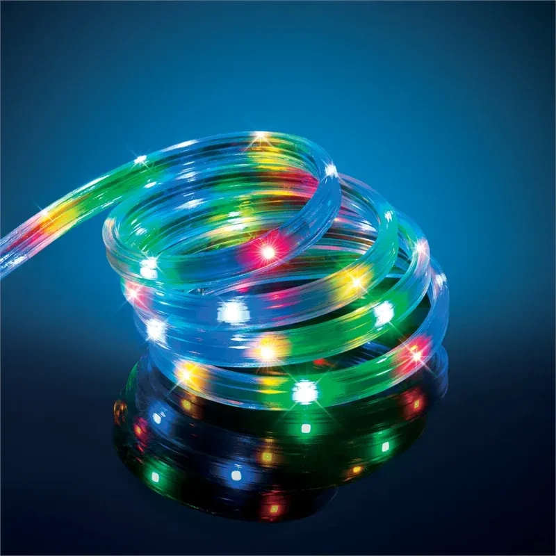 Multi-color 50m LED Rope Light with 8 Functions, Memory Hold, Indoor/Outdoor Reel - Arlec