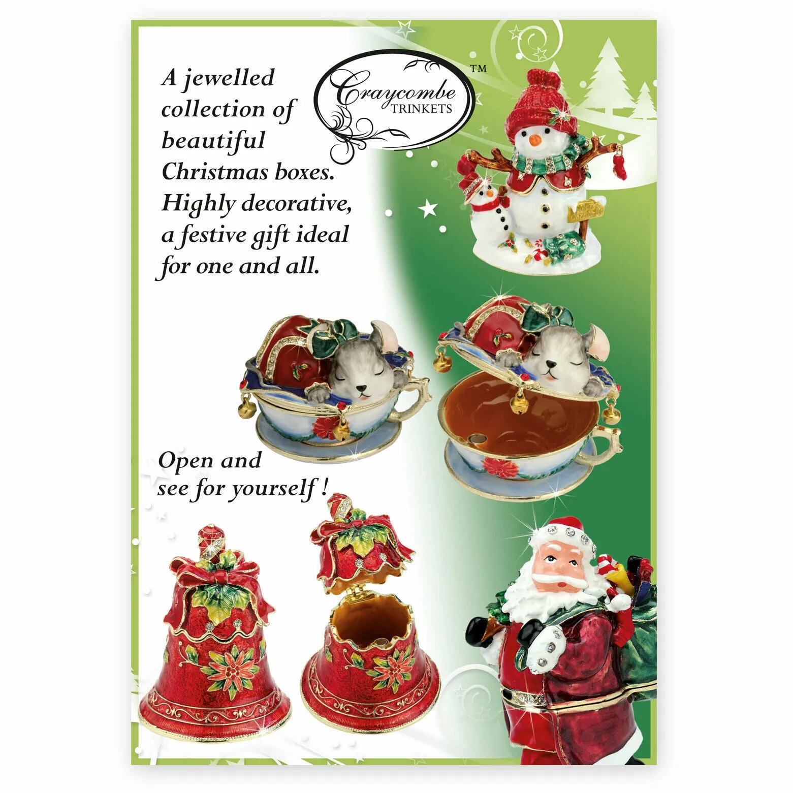 Deluxe Arora Design Craycombe Santas Sleigh Decorative Trinket Box