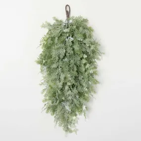 Artificial Frosted Fern Iced Hanging Swag Green 34"H