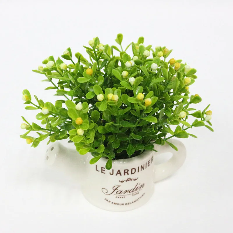 Artificial Plastic Plant with Ceramic Vase