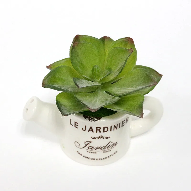 Artificial Plastic Plant with Ceramic Vase