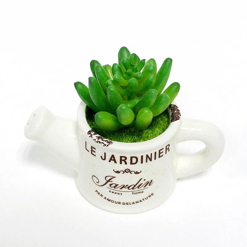 Artificial Plastic Plant with Ceramic Vase